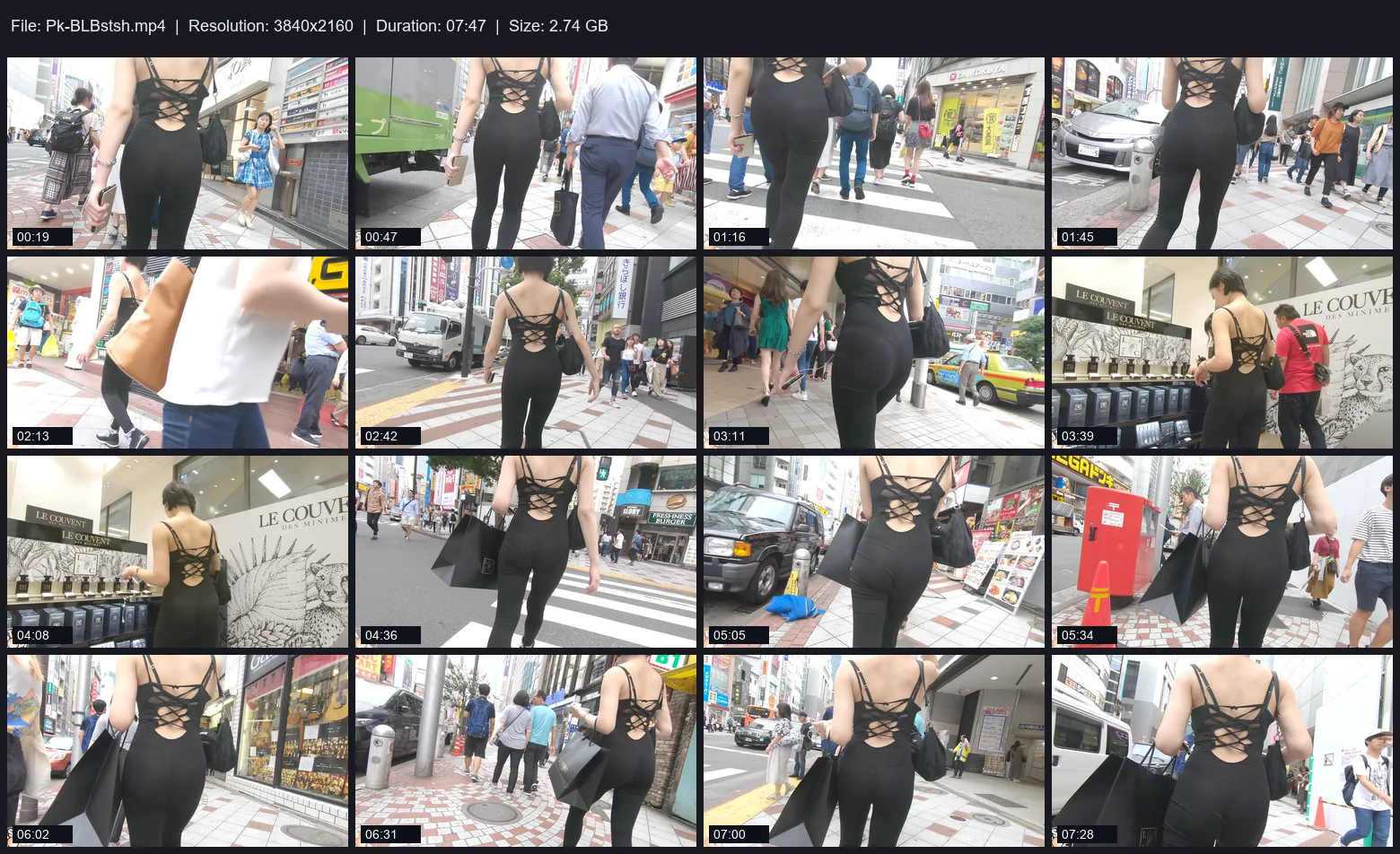 【4K高画質】 リアル露出狂ギャル！黒フィットボディスーツ, セクシーデニム22＊スタイル抜群のエロ巨尻お姉さん編, ミニスカの下は生足にミントグリーンの生Ｐ OL6-4K, 【通スピ＆スロー】ムチムチヤングな着衣お尻をロックオン！