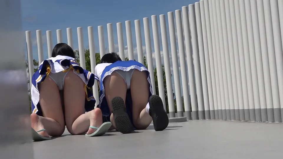 【チアっ子！】スケスケアンスコでダンス練！Tバック尻まんまるでたまらん！