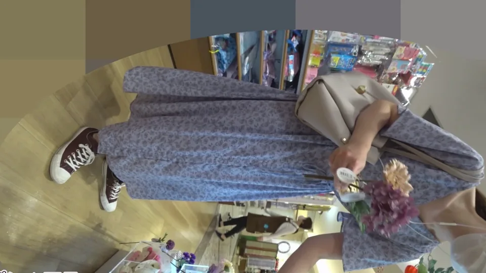 スカート丈なが女覗き